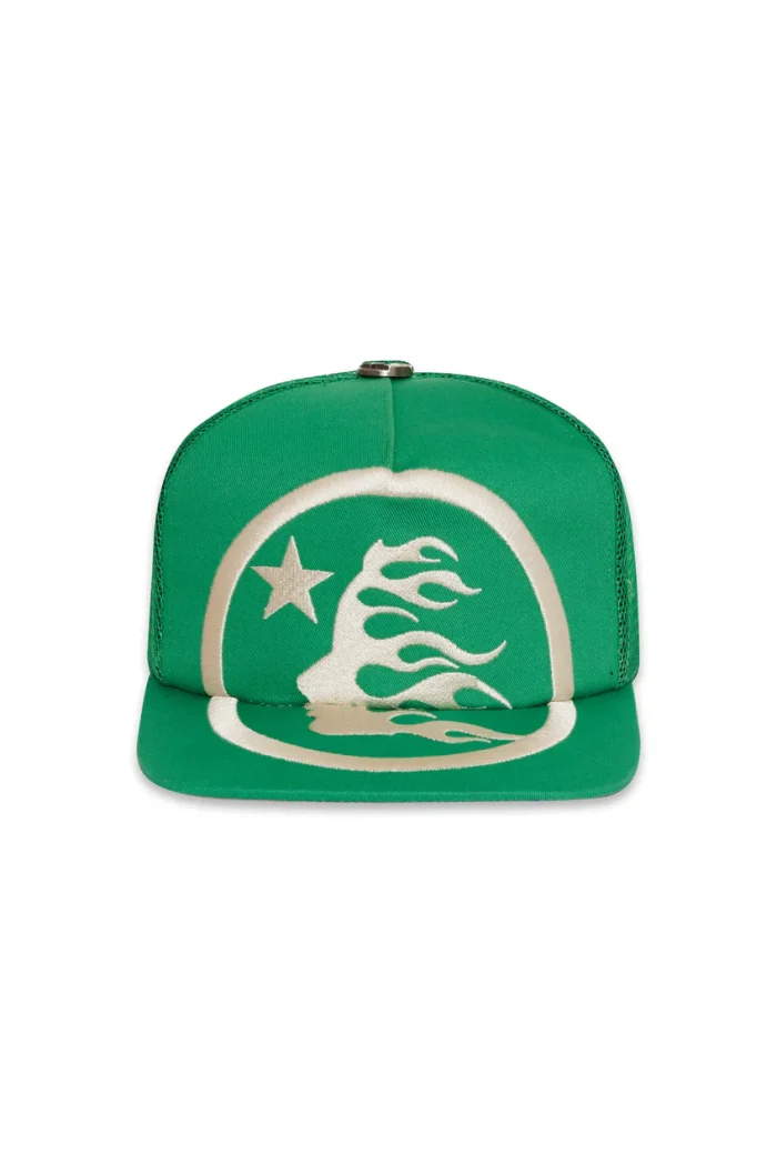 Green Hellstar Big Logo Trucker Snapback Hat